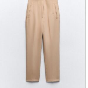 Zara size L tan highwaist ankle pants
